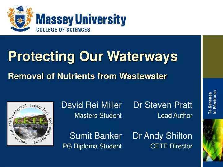 protecting our waterways removal of nutrients from wastewater