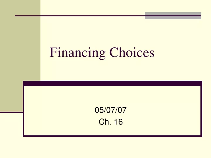 financing choices