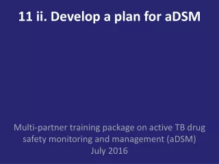 11 ii. Develop a plan for aDSM