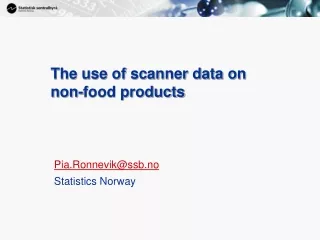 The use of scanner data on  non-food products