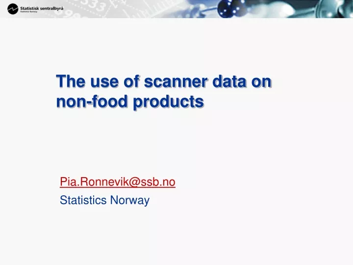 the use of scanner data on non food products