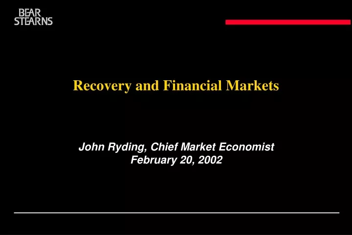 recovery and financial markets