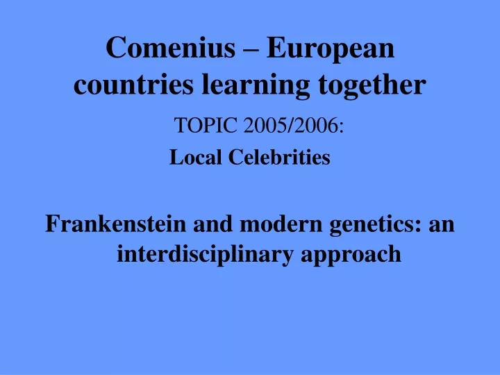 comenius european countries learning together