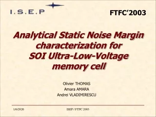 Analytical Static Noise Margin characterization for  SOI Ultra-Low-Voltage memory cell