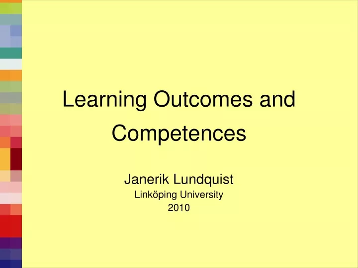 learning outcomes and competences