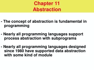 Chapter 11 Abstraction