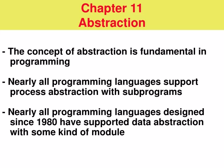 chapter 11 abstraction