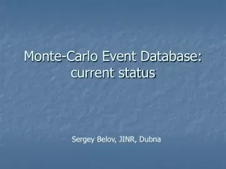 Monte-Carlo Event Database: current status