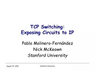 TCP Switching:  Exposing Circuits to IP