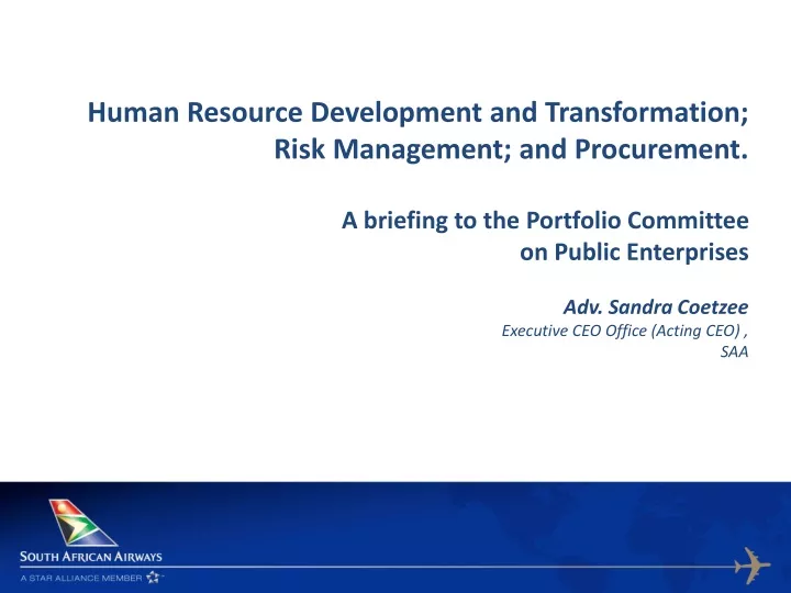 human resource development and transformation
