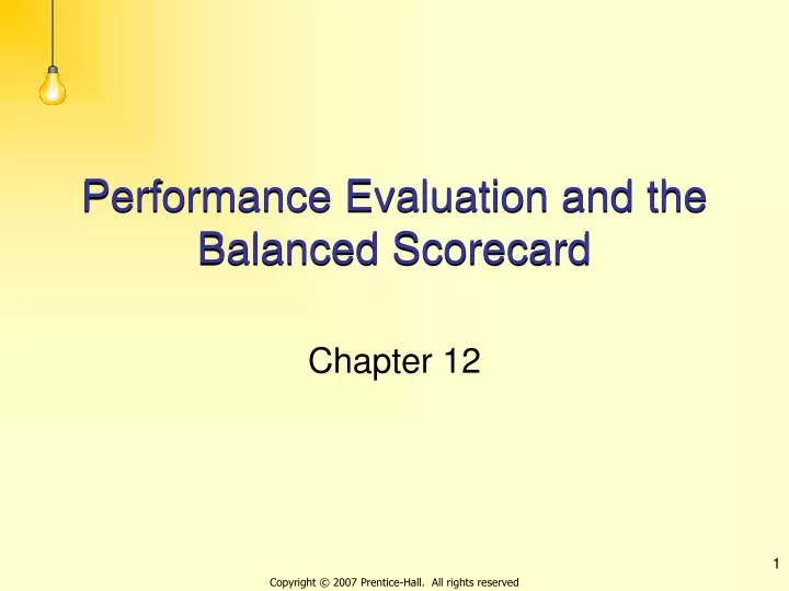 performance evaluation and the balanced scorecard