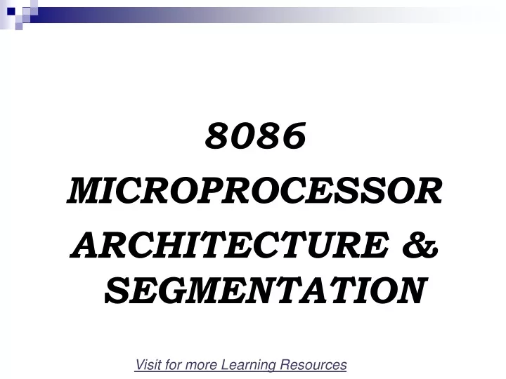 8086 microprocessor architecture segmentation