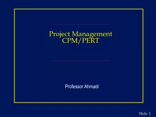 Project Management CPM/PERT