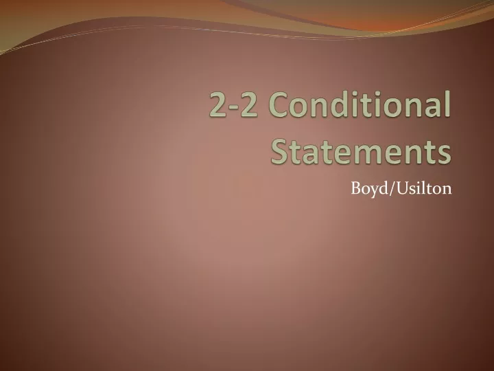 2 2 conditional statements