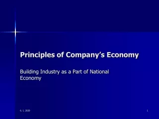 Principles of Company’s Economy