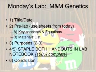 Monday’s Lab:  M&amp;M Genetics