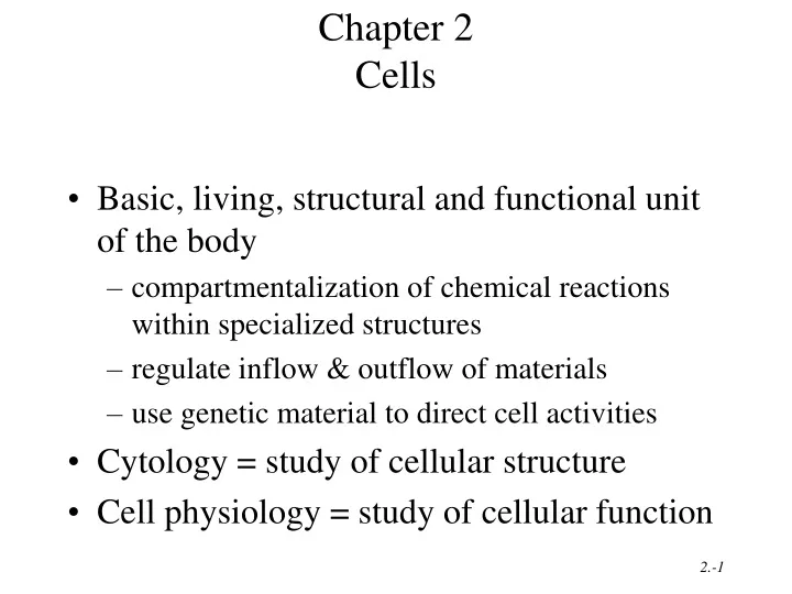 chapter 2 cells
