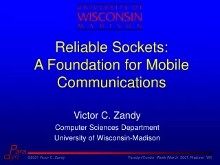 Reliable Sockets: A Foundation for Mobile Communications