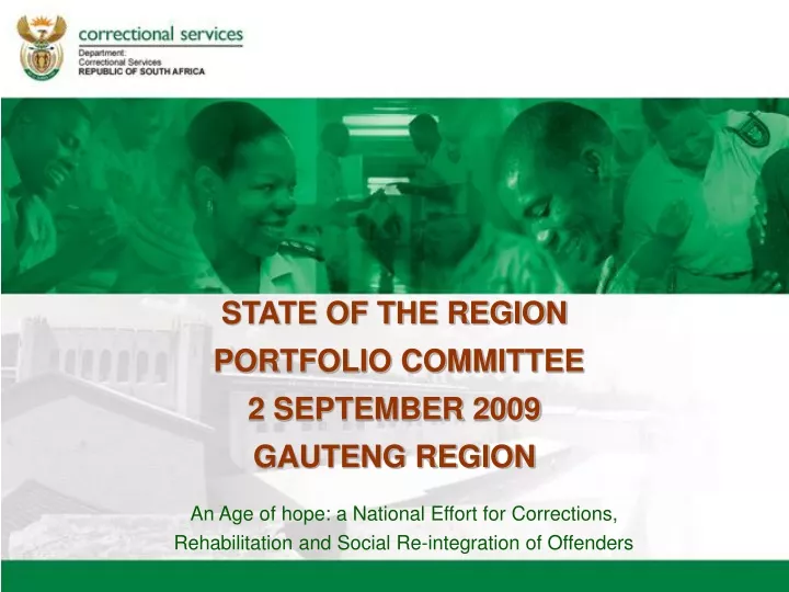 state of the region portfolio committee