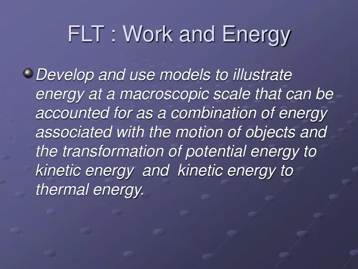 flt work and energy