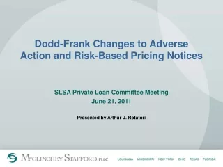 Dodd-Frank Changes to Adverse Action and Risk-Based Pricing Notices