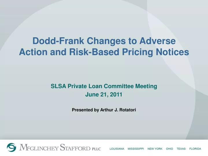 dodd frank changes to adverse action and risk based pricing notices
