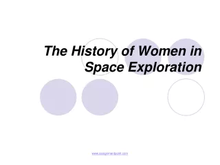 The History of Women in Space Exploration