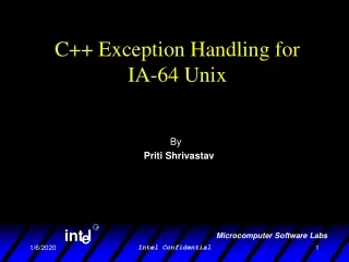 C++ Exception Handling for  IA-64 Unix