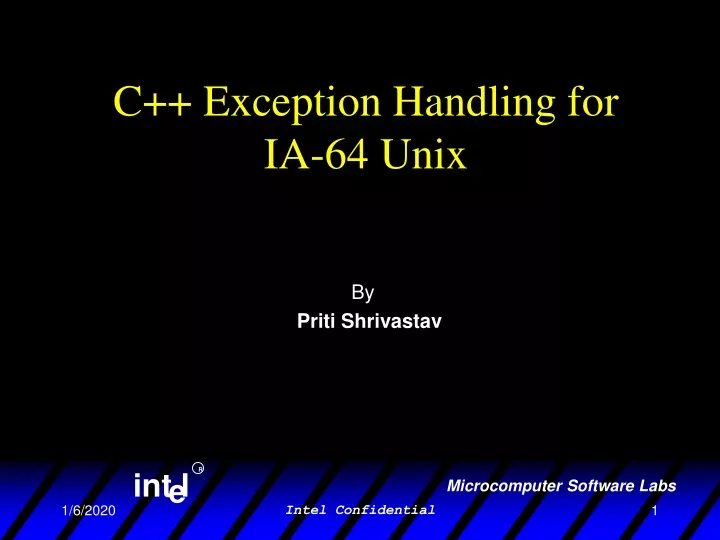 c exception handling for ia 64 unix