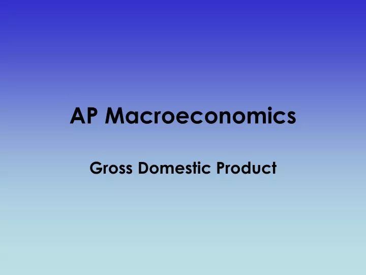 ap macroeconomics