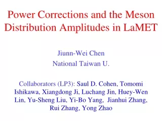 Power Corrections and the Meson Distribution Amplitudes in LaMET