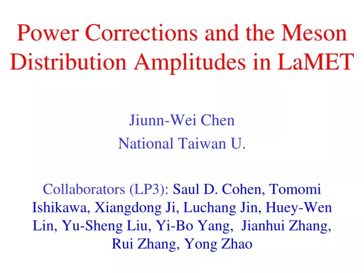 power corrections and the meson distribution amplitudes in lamet