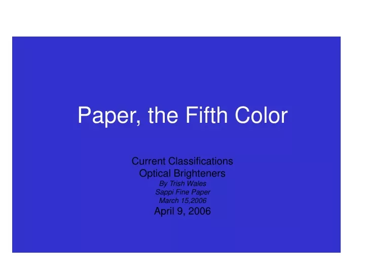 paper the fifth color
