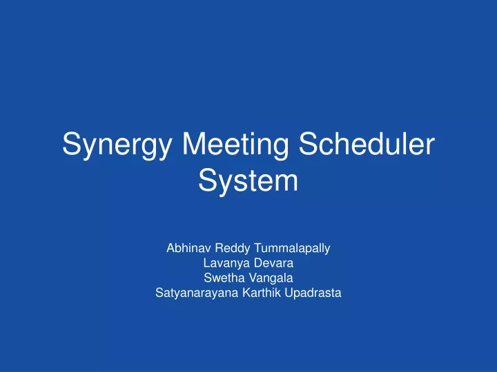 synergy meeting scheduler system