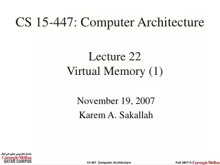 Lecture 22 Virtual Memory (1)