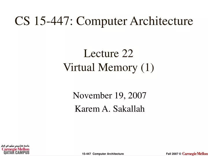 lecture 22 virtual memory 1