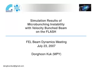 Simulation Results of Microbunching Instability with Velocity Bunched Beam on the FLASH