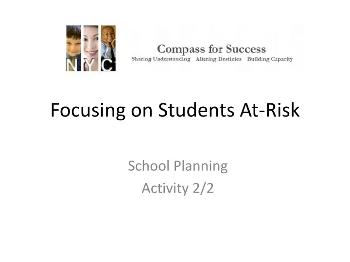 focusing on students at risk