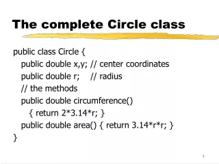 The complete Circle class