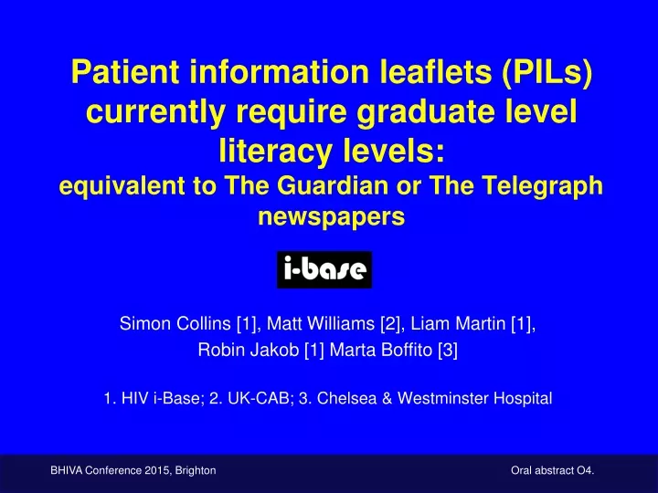 patient information leaflets pils currently