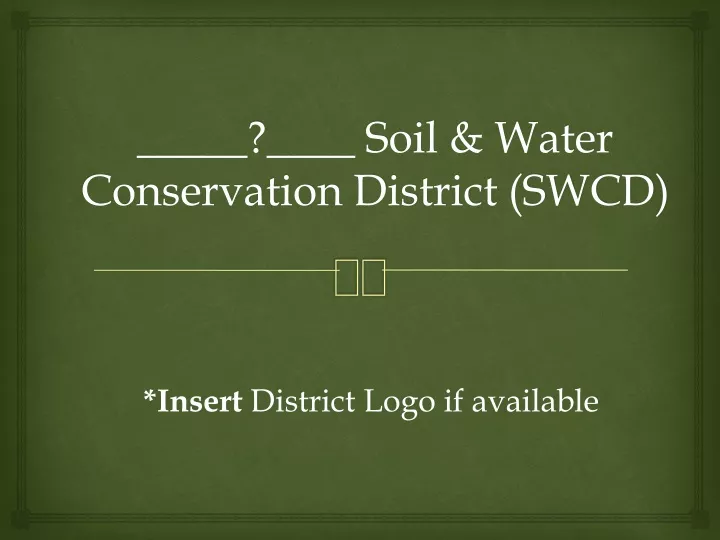 soil water conservation district swcd
