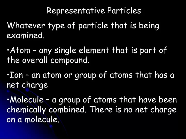 representative particles whatever type