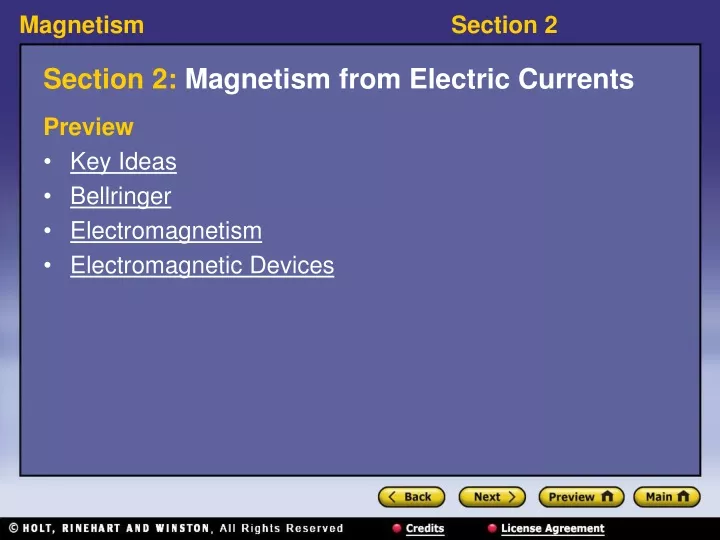 section 2 magnetism from electric currents
