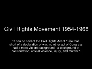 Civil Rights Movement 1954-1968