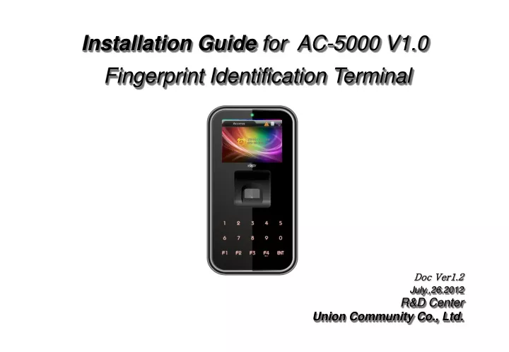 installation guide for ac 5000 v1 0 fingerprint