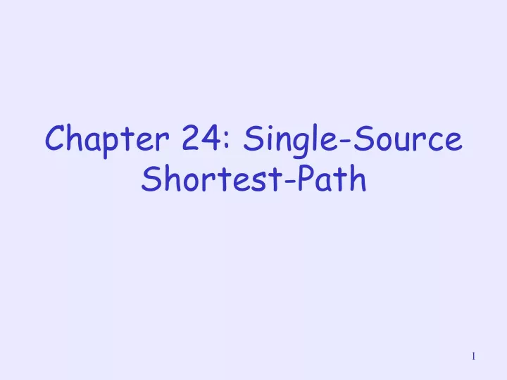 chapter 24 single source shortest path