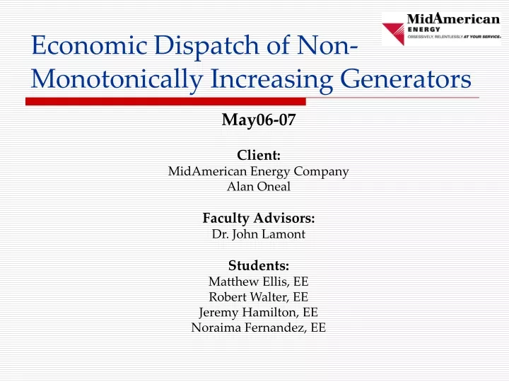 economic dispatch of non monotonically increasing generators