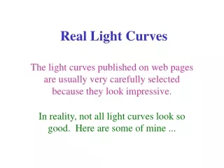 Real Light Curves