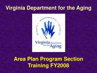 Area Plan Program Section Training FY2008
