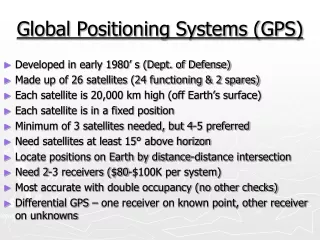 Global Positioning Systems (GPS)